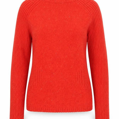 Jigsaw Women’s Red Wool Ribbed Crew Neck Jumper XS