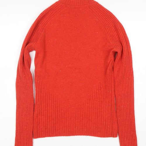 Jigsaw Women’s Red Wool Ribbed Crew Neck Jumper XS