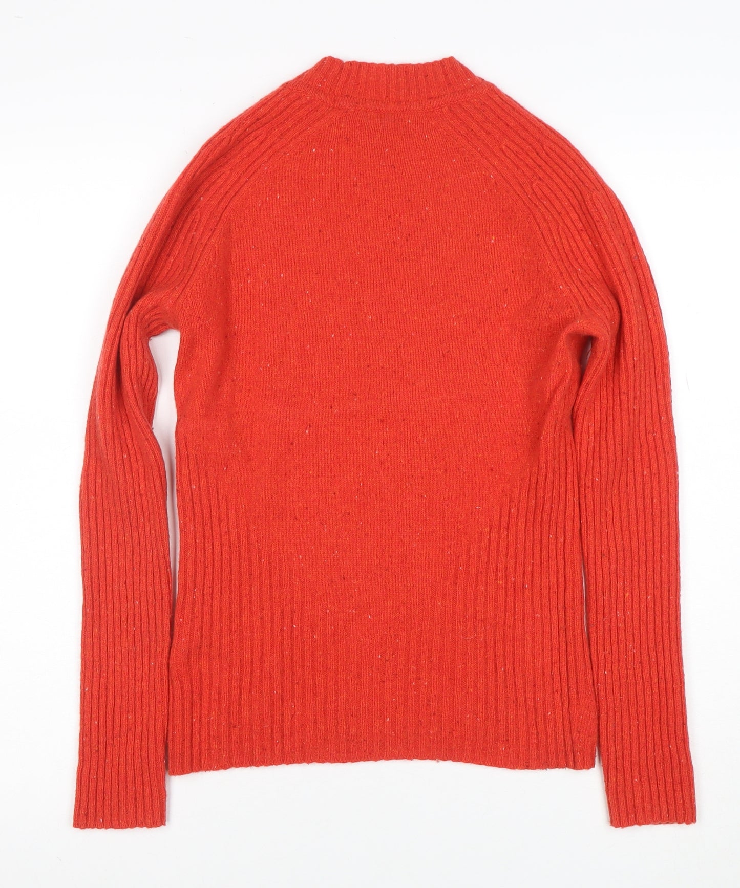 Jigsaw Women’s Red Wool Ribbed Crew Neck Jumper XS