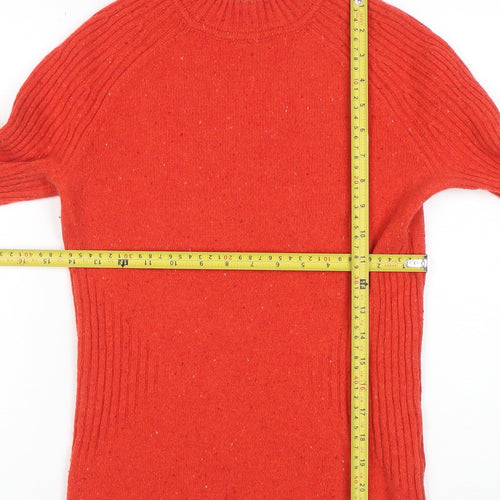 Jigsaw Women’s Red Wool Ribbed Crew Neck Jumper XS