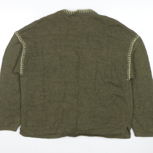 Marks and Spencer Women’s Green Cotton Knit V-Neck Cardigan L