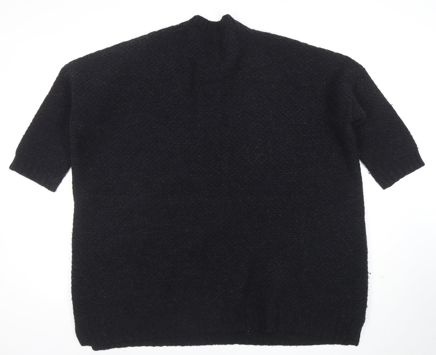 Two Danes Women's Black Lambswool Henley Jumper Size M