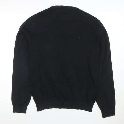 Ralph Lauren Men's Black V-Neck Cotton Jumper Size M