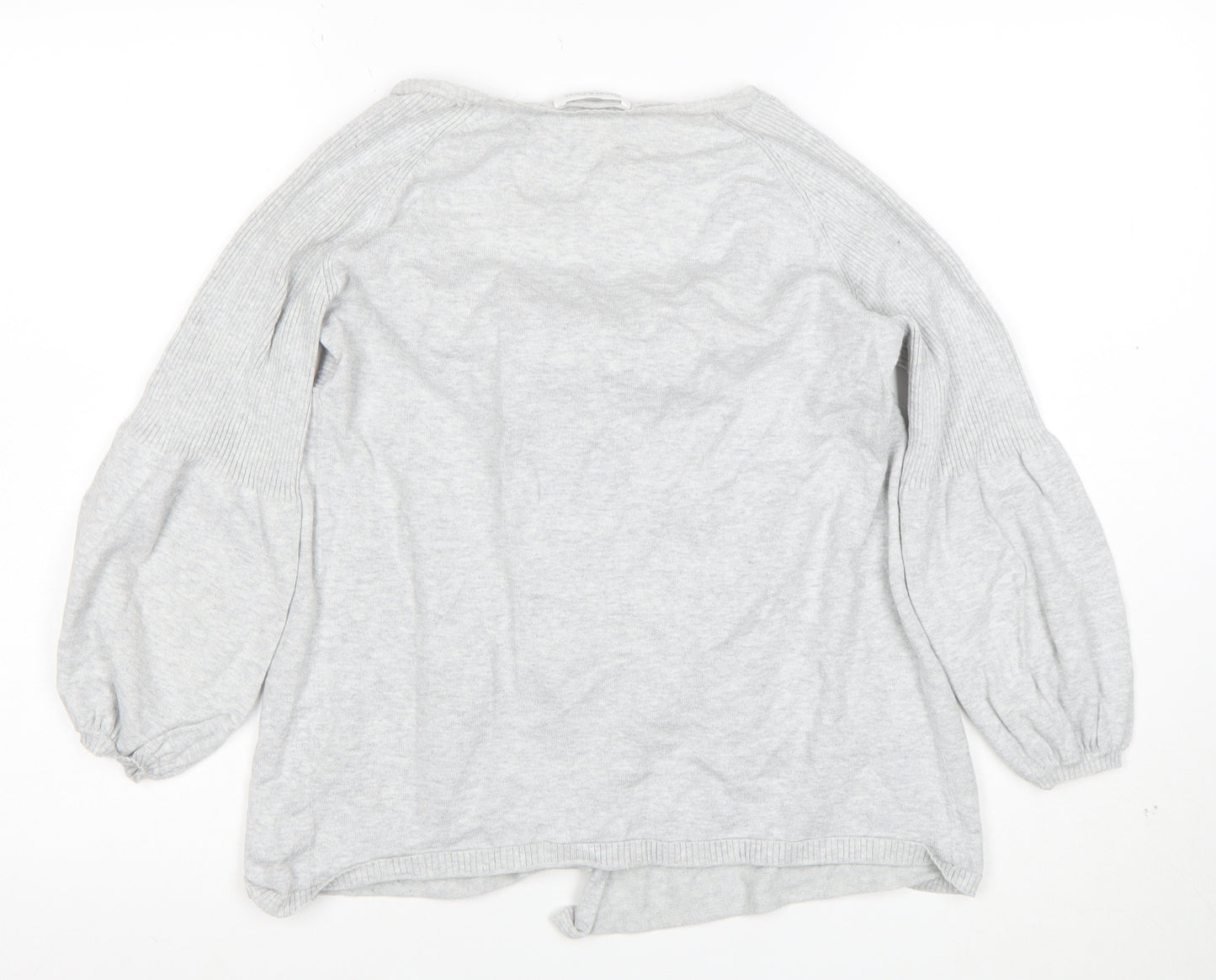 Mamas & Papas Womens Grey Knit Bow Front Cardigan Size 12-14