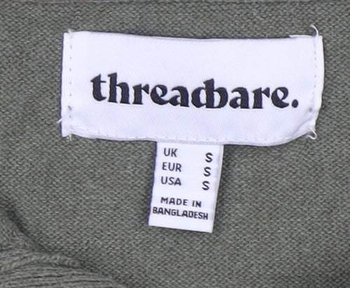 Threadbare Mens Green Short Sleeve Cotton Blend Polo Shirt Size S