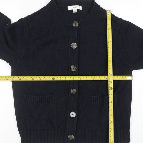Marks and Spencer Women Black M Button Cardigan Knit Long Sleeve