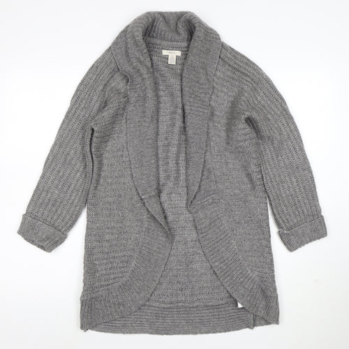 Sfera Women Grey Open Knit Long Sleeve Cardigan Size S