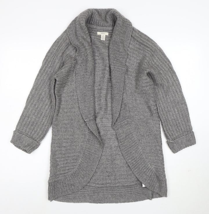 Sfera Women Grey Open Knit Long Sleeve Cardigan Size S