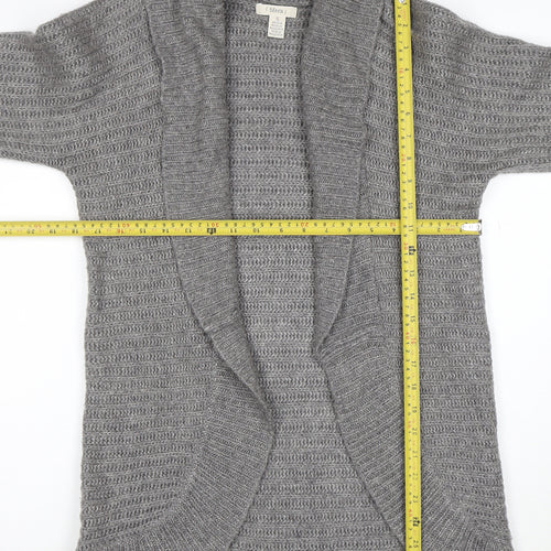 Sfera Women Grey Open Knit Long Sleeve Cardigan Size S
