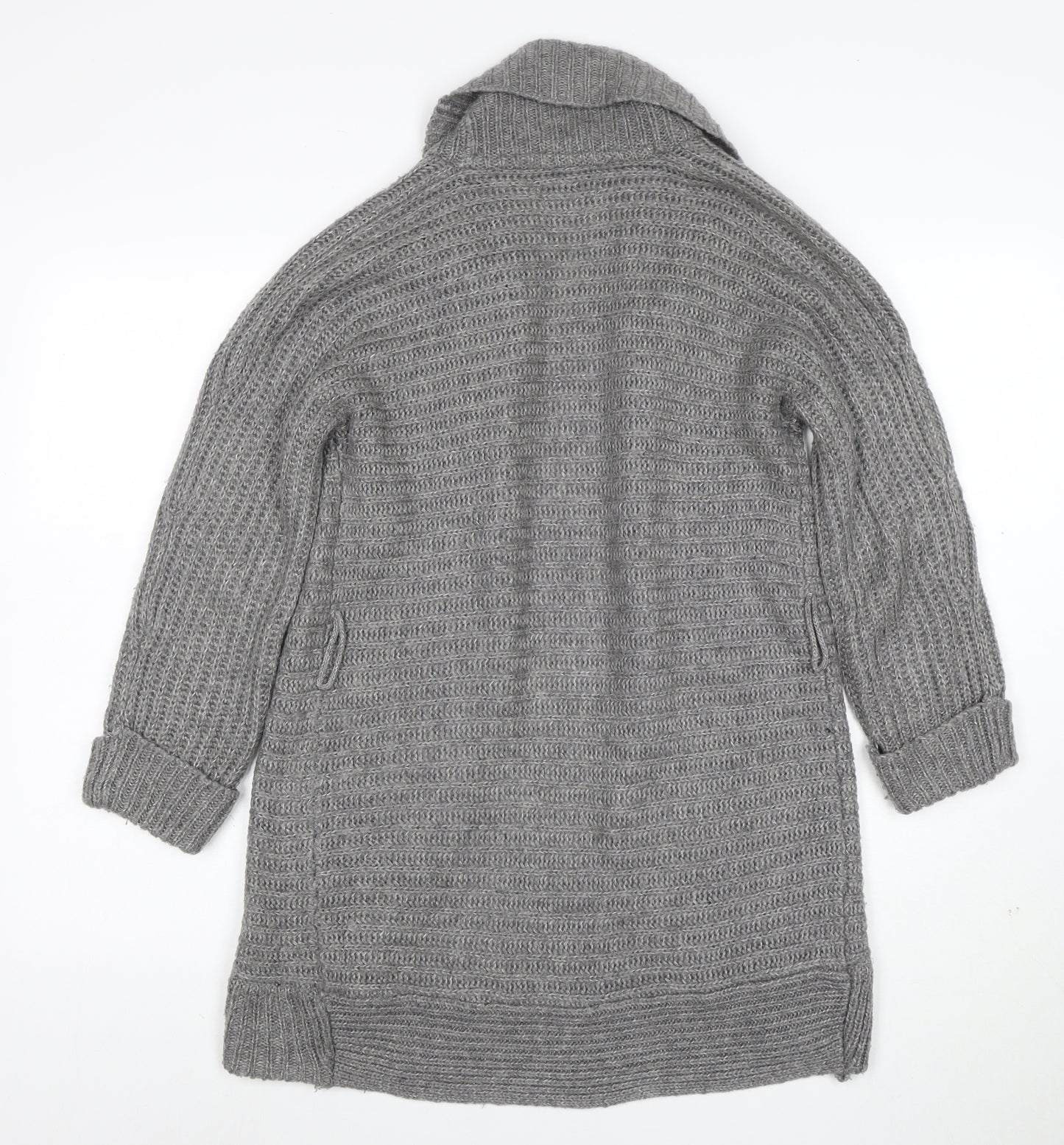 Sfera Women Grey Open Knit Long Sleeve Cardigan Size S