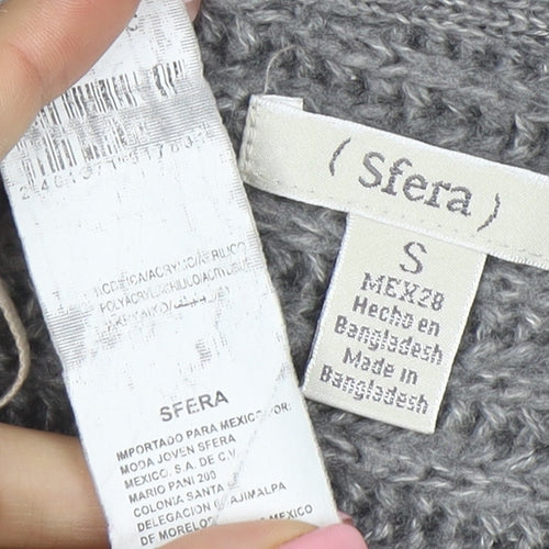 Sfera Women Grey Open Knit Long Sleeve Cardigan Size S