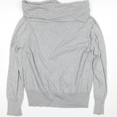 Nouvelle Edition Women's Grey Cowl Neck Long Sleeve Cardigan Size 14