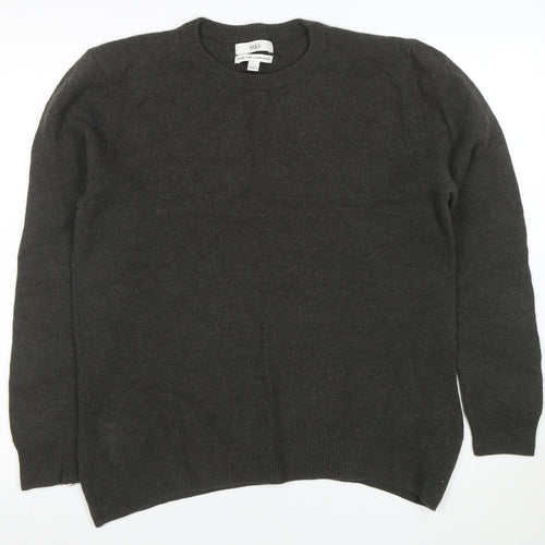 Marks and Spencer Men's Grey Wool Crew Neck Jumper Size L