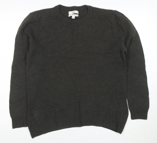 Marks and Spencer Men's Grey Wool Crew Neck Jumper Size L