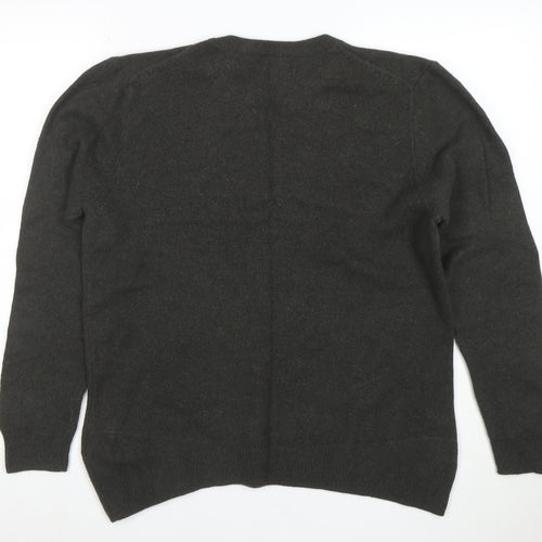 Marks and Spencer Men's Grey Wool Crew Neck Jumper Size L