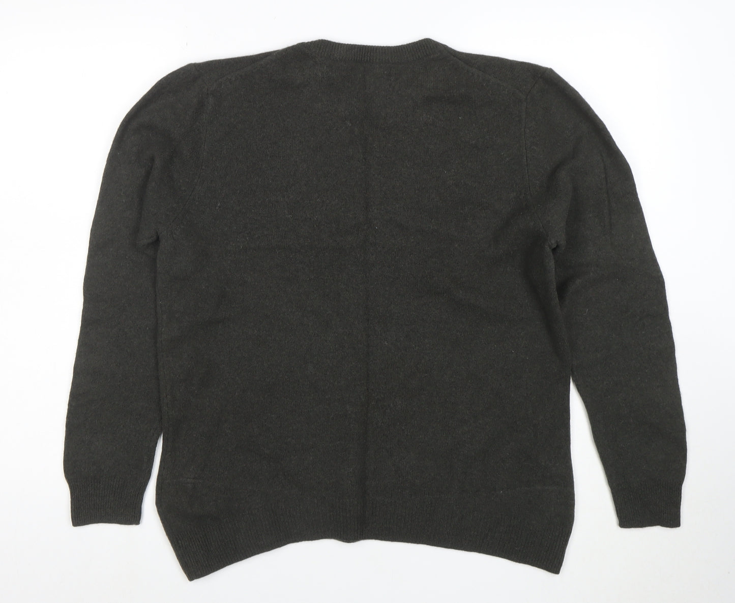 Marks and Spencer Men's Grey Wool Crew Neck Jumper Size L