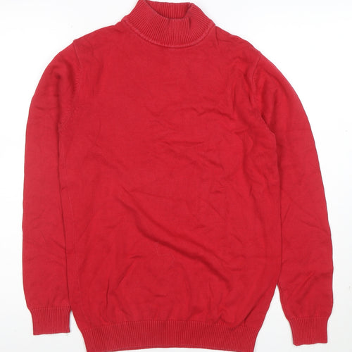 Madcap England Women's Red Roll Neck Cotton Jumper XS