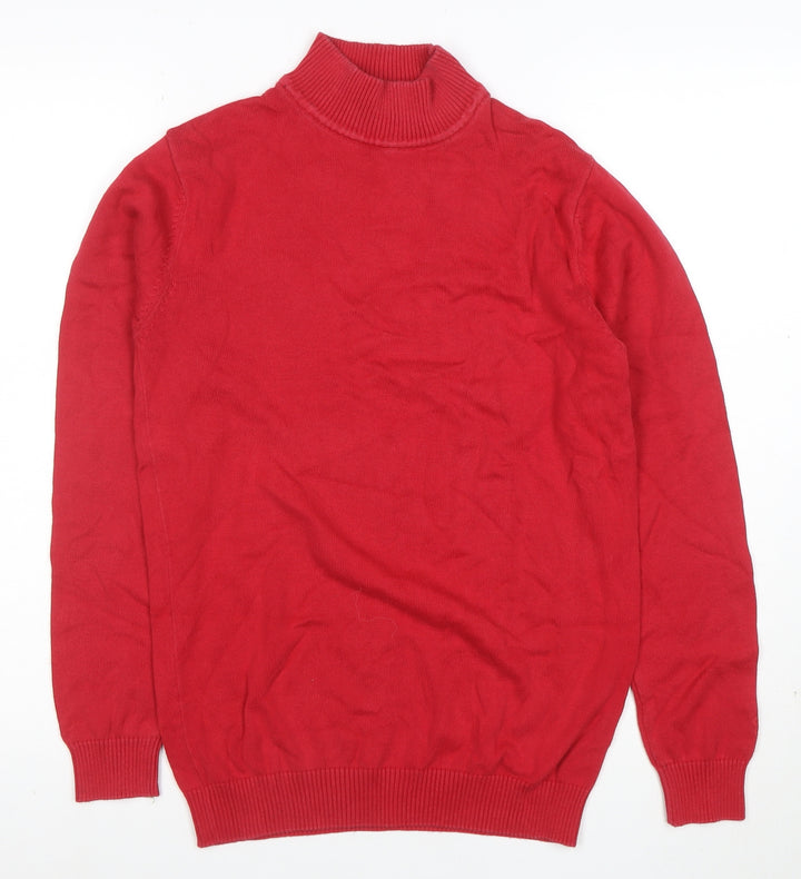 Madcap England Women's Red Roll Neck Cotton Jumper XS