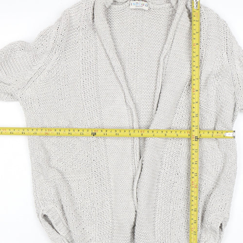 Marks and Spencer Women Grey Size 8 Chunky Knit Open Cardigan