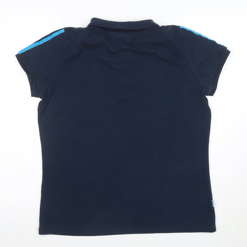Lonsdale Women's Blue Polo Shirt Size 16 Collared Short Sleeve Top