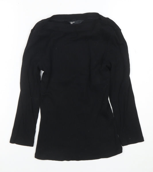 Friends Like These Women's Black Long Sleeve Cotton T-Shirt Size 8