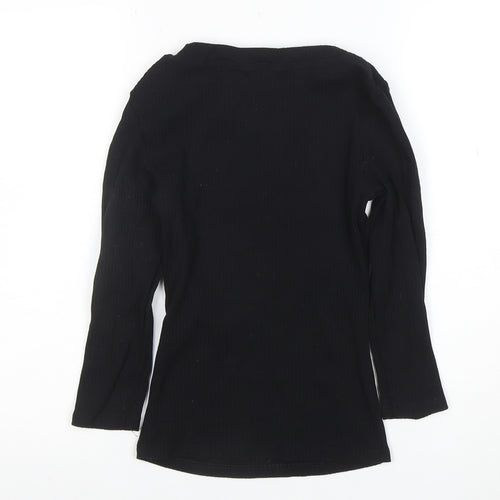 Friends Like These Women's Black Long Sleeve Cotton T-Shirt Size 8