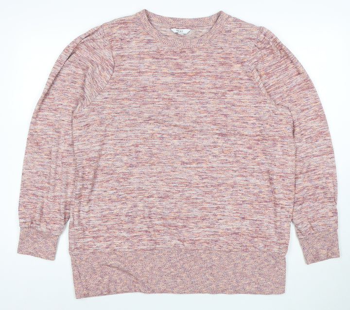 Next Women's Pink Mix Crew Neck Pullover Sweatshirt XL Cotton Blend