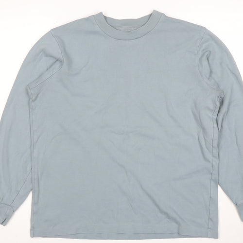 Uniqlo Women Blue Cotton Pullover Sweatshirt M Relaxed Fit