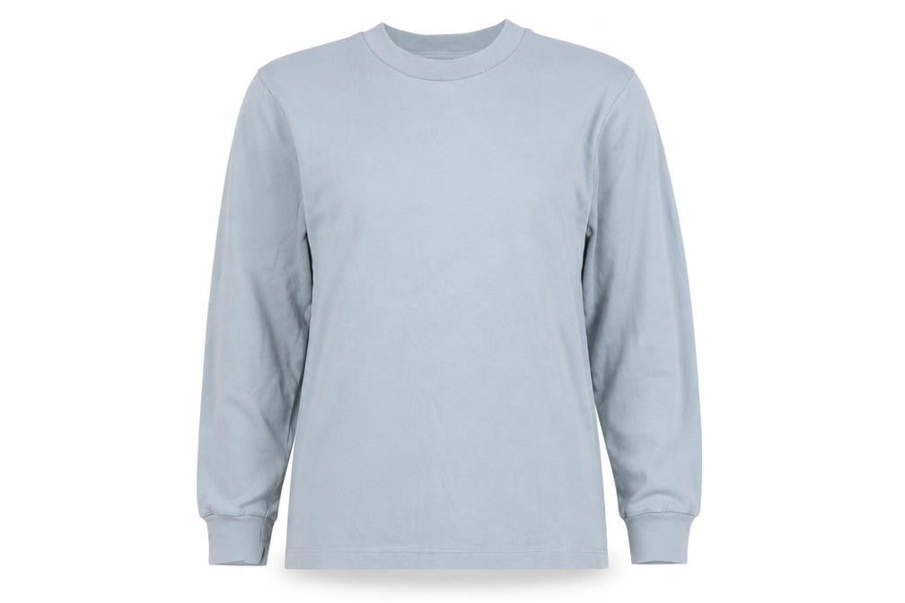 Front view of Uniqlo Women Blue Cotton Pullover Sweatshirt M Relaxed Fit