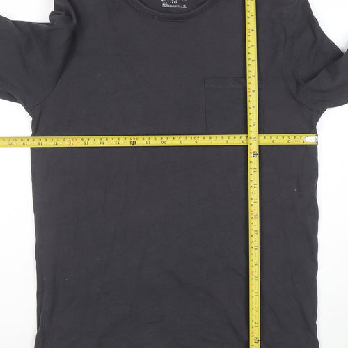 EASY Men's Black Long Sleeve Regular Fit Cotton T-Shirt M