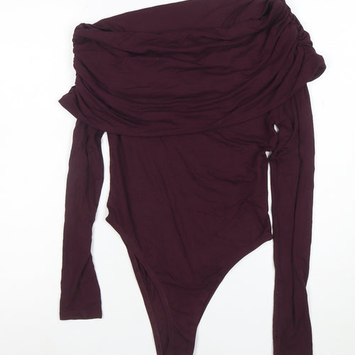 Marks and Spencer Women’s Purple Off Shoulder Long Sleeve Bodysuit Size 10