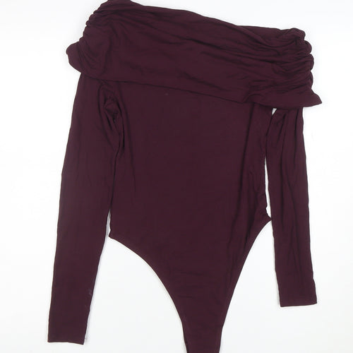 Marks and Spencer Women’s Purple Off Shoulder Long Sleeve Bodysuit Size 10