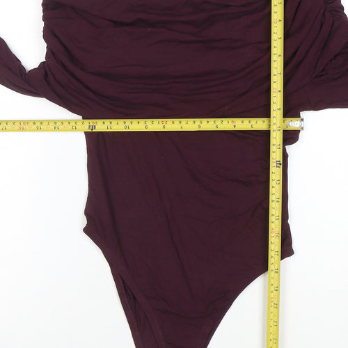 Marks and Spencer Women’s Purple Off Shoulder Long Sleeve Bodysuit Size 10
