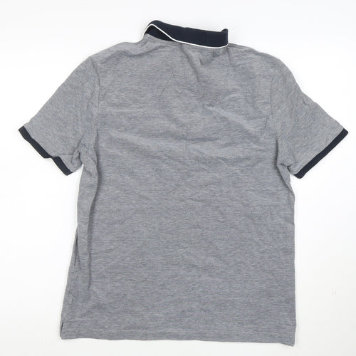Marks and Spencer Men's Grey Regular Fit Stretch Polo Shirt M