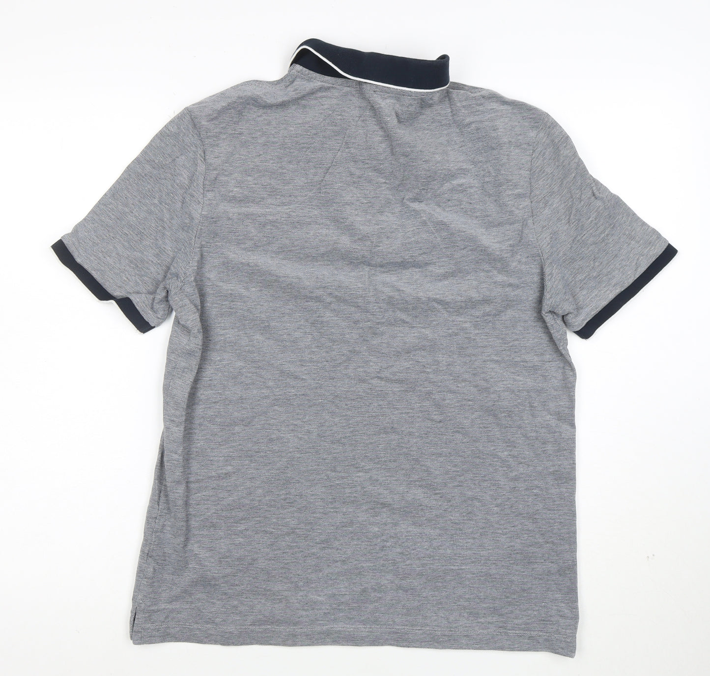 Marks and Spencer Men's Grey Regular Fit Stretch Polo Shirt M