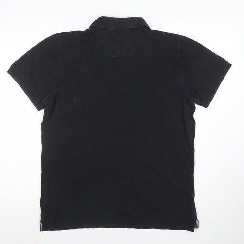 GANT Men's Black Cotton Polo Shirt Size M Short Sleeve Classic Fit