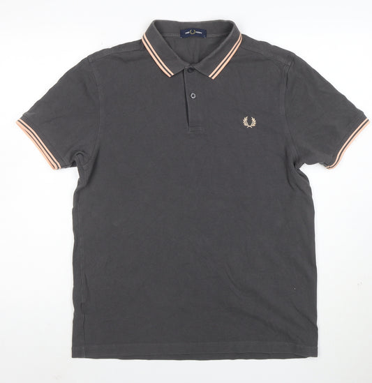 Fred Perry Men's Black Polo Shirt L Classic Piqué Cotton Short Sleeve