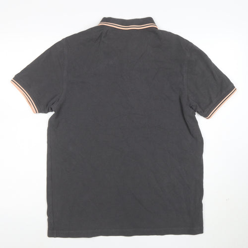Fred Perry Men's Black Polo Shirt L Classic Piqué Cotton Short Sleeve
