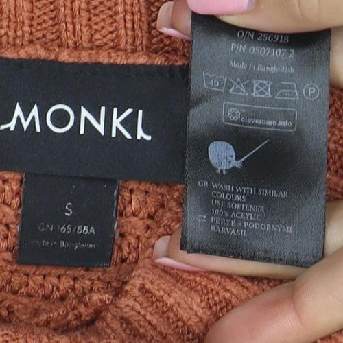Monki Women Brown Roll Neck Chunky Knit Jumper Size S