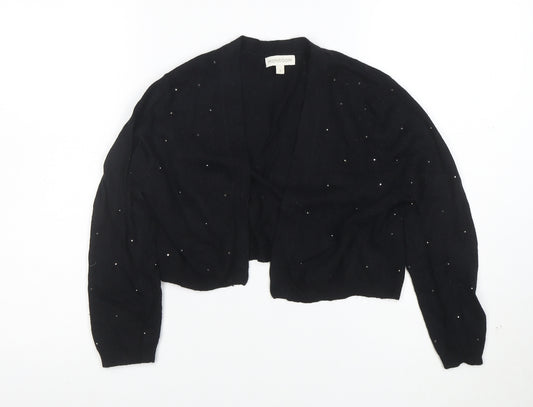 Monsoon Womens Black Beaded Knit Cardigan Size S