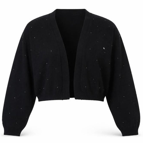 Monsoon Womens Black Beaded Knit Cardigan Size S