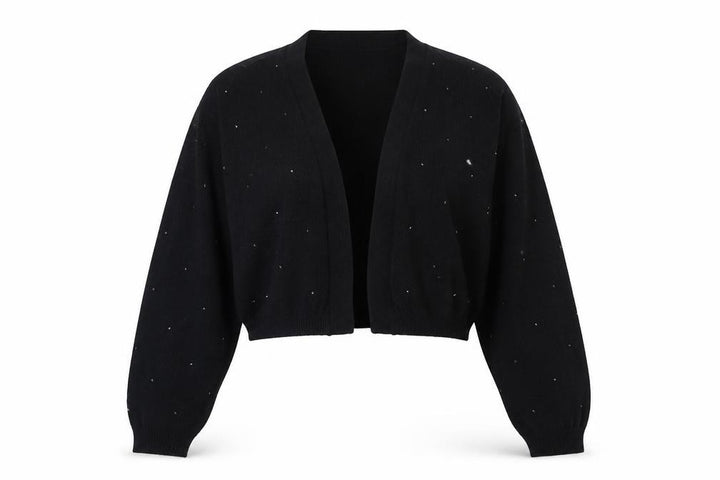 Monsoon Womens Black Beaded Knit Cardigan Size S