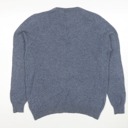 Marks and Spencer Mens Blue Cashmere Crew Neck Jumper Size L