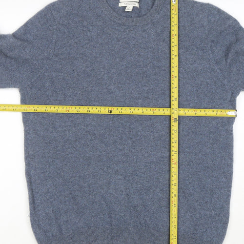 Marks and Spencer Mens Blue Cashmere Crew Neck Jumper Size L