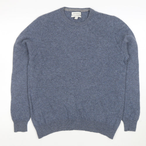 Marks and Spencer Mens Blue Cashmere Crew Neck Jumper Size L