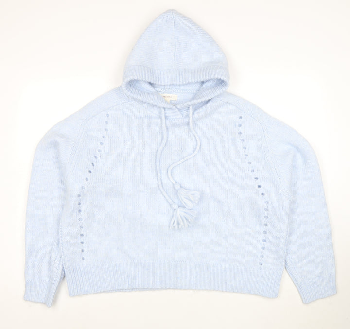 Marks and Spencer Per Una Women Blue L Hooded Pullover Jumper