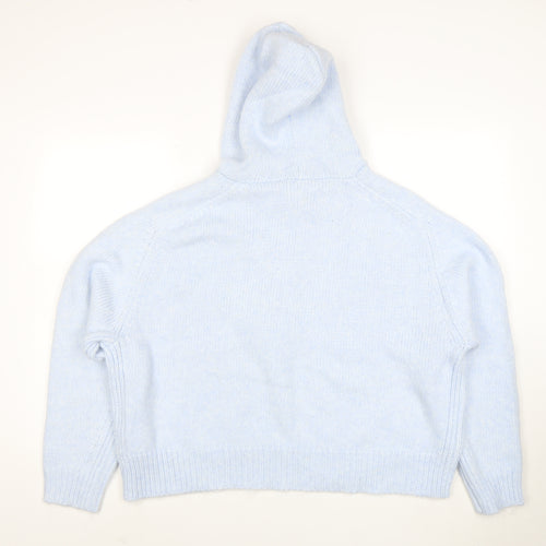 Marks and Spencer Per Una Women Blue L Hooded Pullover Jumper