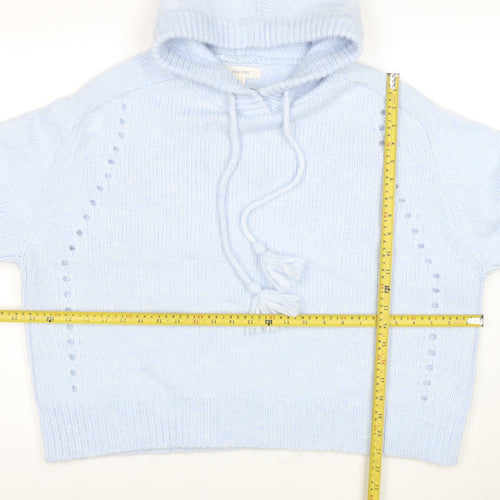 Marks and Spencer Per Una Women Blue L Hooded Pullover Jumper