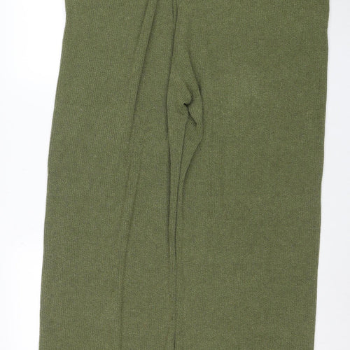 Marks and Spencer Women's Green Size 20 Wide-Leg Knit Trousers