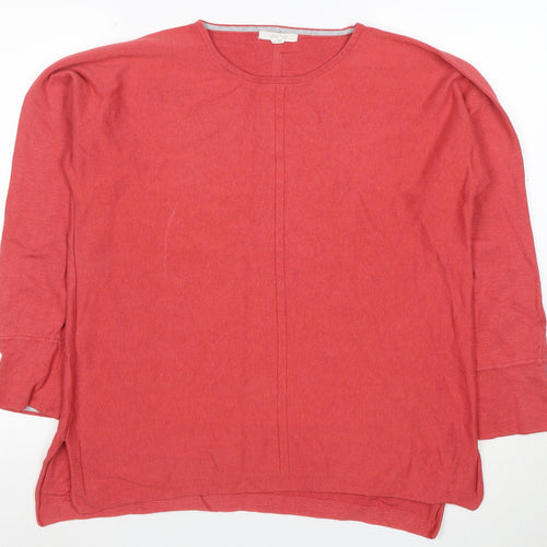 White Stuff Womens Red 100% Cotton Long Sleeve Tunic Top Size 14